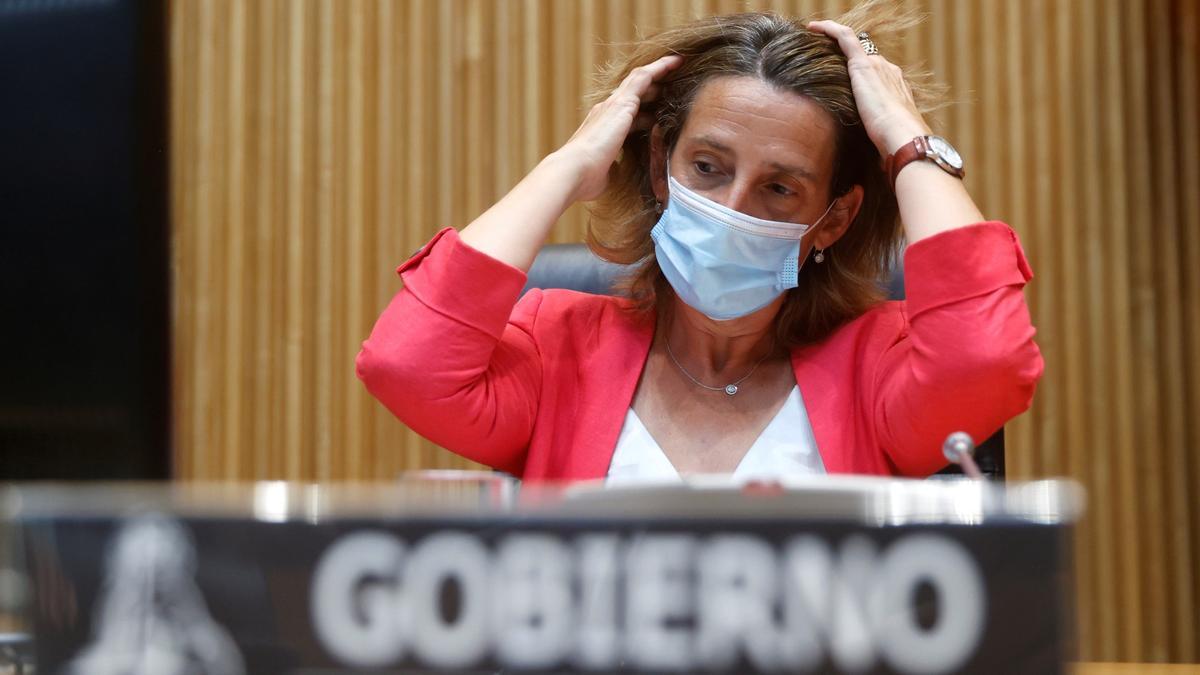 La vicepresidenta tercera y ministra para la Transición Ecológica y el Reto Demográfico, Teresa Ribera, el pasado 30 de agosto de 2021 durante su comparecencia en comisión en el Congreso.