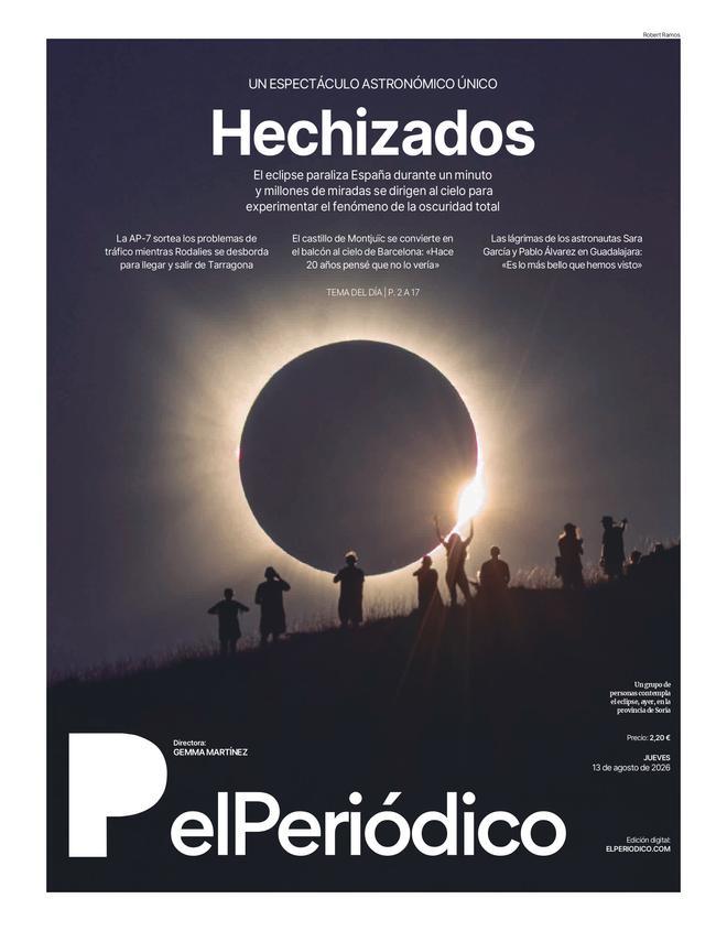 La portada de EL PERIÓDICO del 13 de agosto de 2026