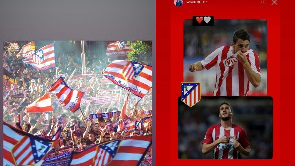 Fernando Torres y Koke suben historias a favor de recuperar el viejo escudo del Atlético.