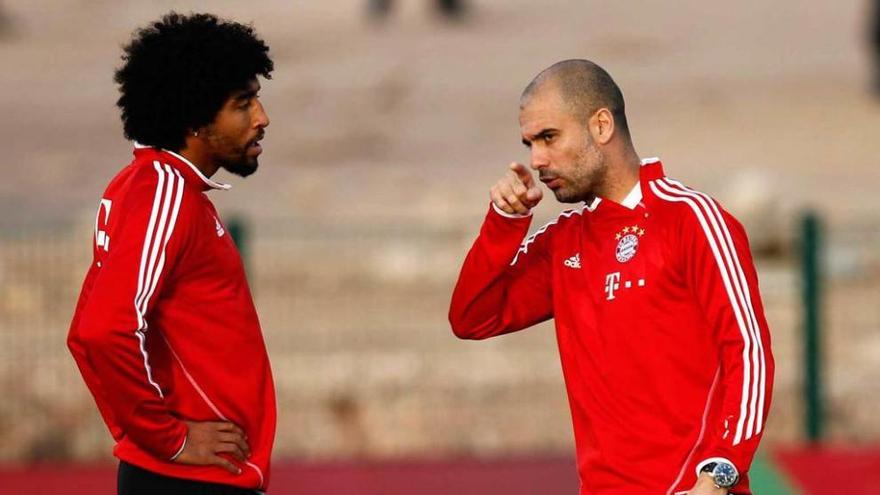 Dante y Guardiola, en el Bayern.