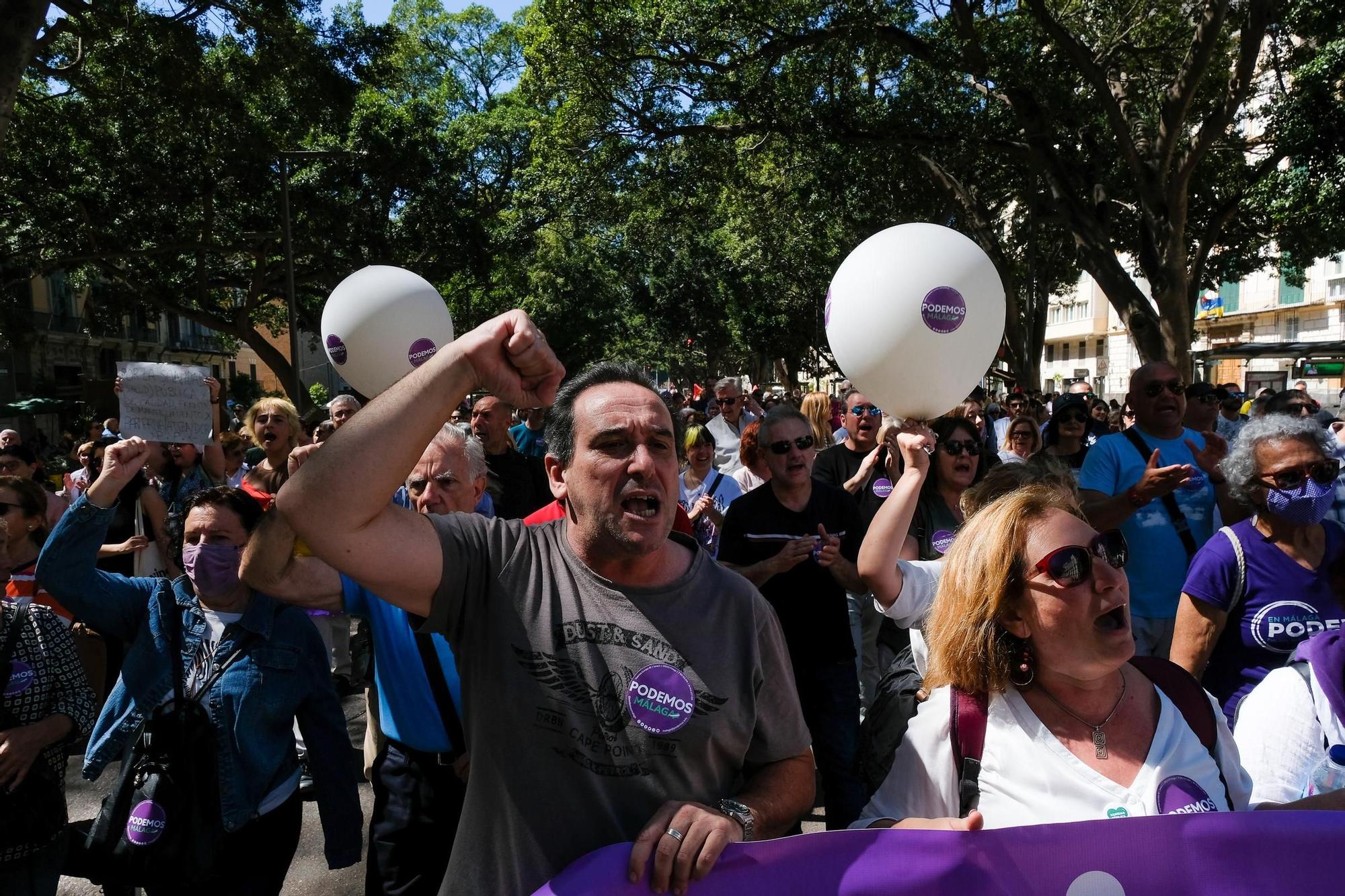 La manifestación en defensa de la Sanidad pública reúne a más de 7.000 personas en Málaga