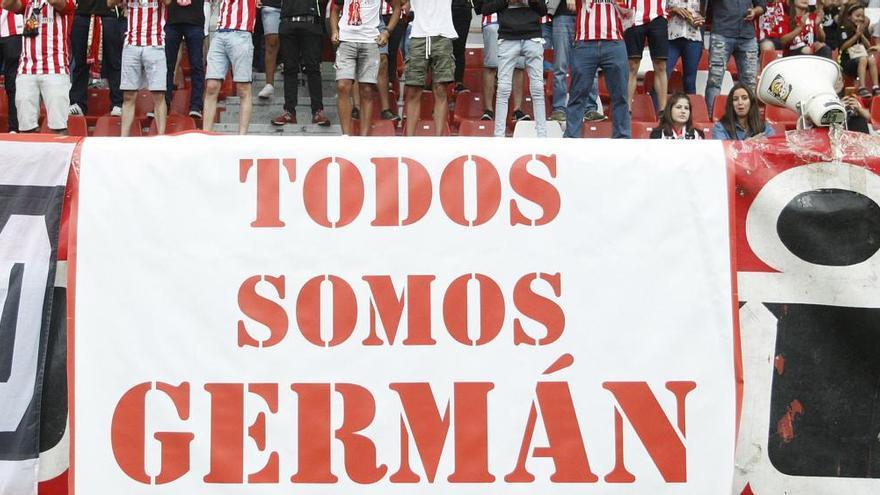 &quot;Todos somos Germán&quot;: Recuerdo en El Molinón al joven agredido en Fomento