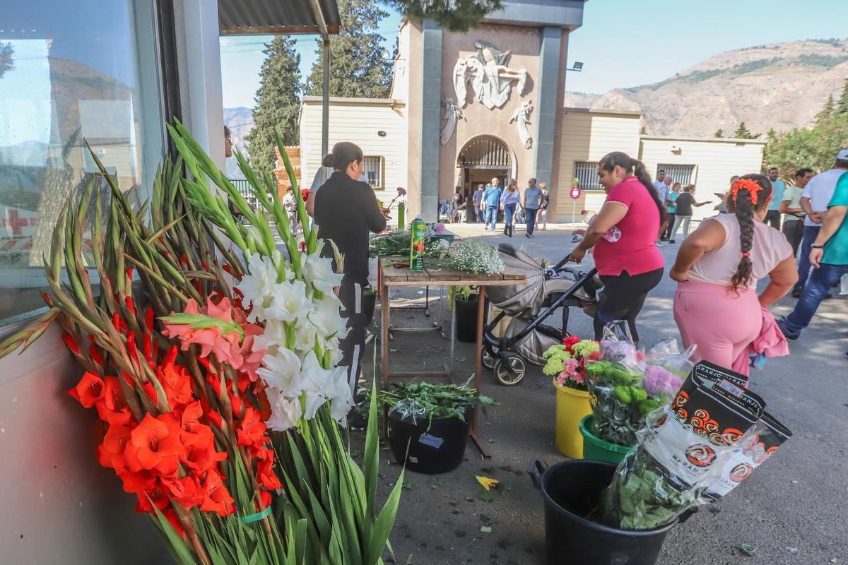 Flores para honrar a los difuntos en el cementerio de Orihuela Flores para honrar a los difuntos en el cementerio de Orihuela