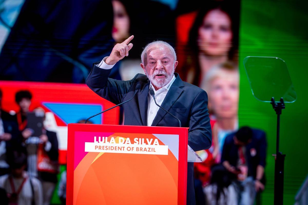 El presidente de Brasil, Lula da Silva, participa en el Global Progressive Forum en Barcelona