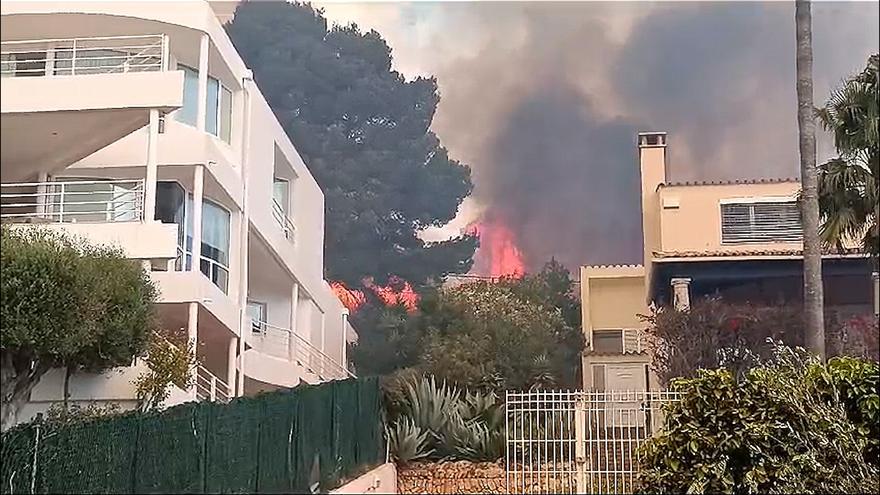 Así ha sido el grave incendio forestal en Costa de los Pinos que ha obligado a desalojar varios chalés