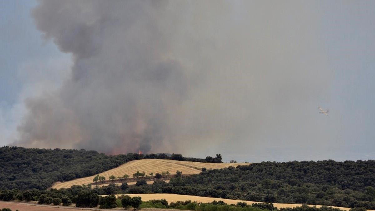 Fuego declarado en la provincia de Huesca, el 7 de julio del 2019
