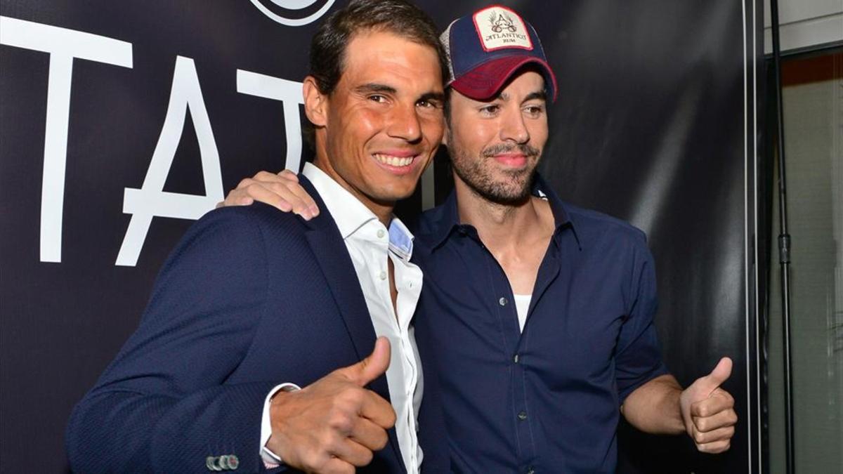 Rafa Nadal y Enrique Iglesias, en la inauguración del restaurante 'Tatel Miami'
