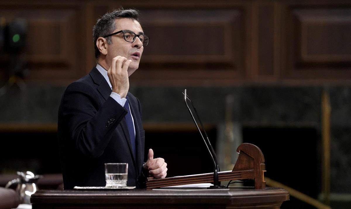Félix Bolaños en la sesión de control al Gobierno en el Congreso de los Diputados.