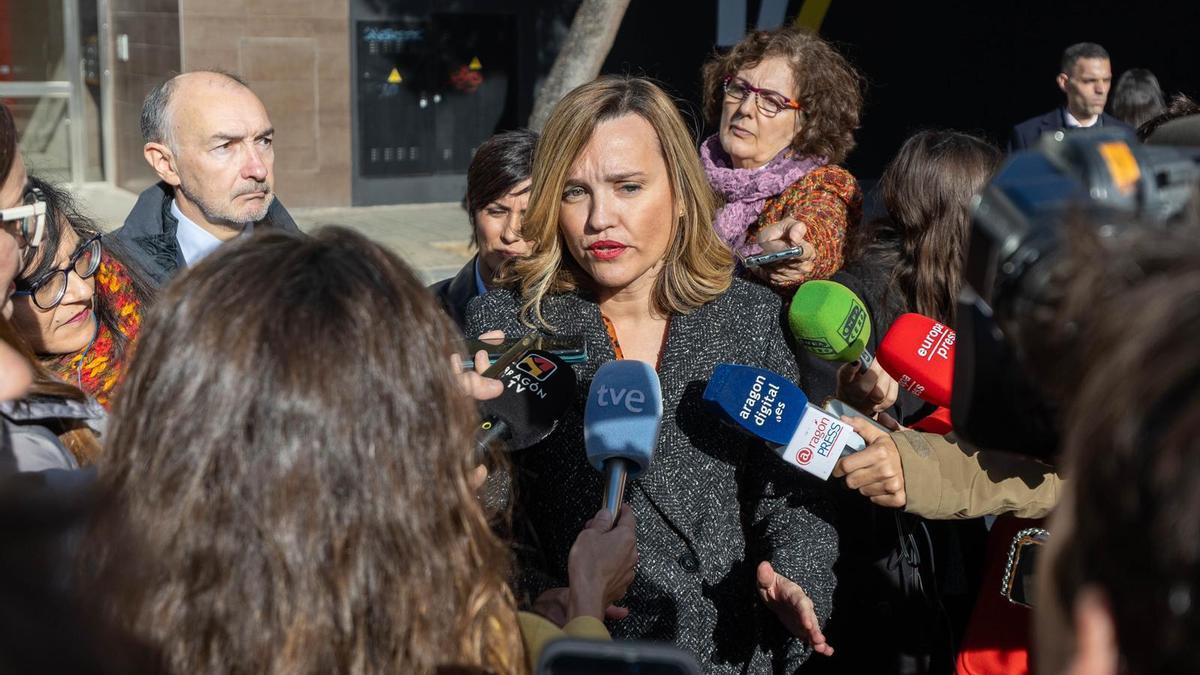 La secretaria general del PSOE Aragón, Pilar Alegría, este viernes en Zaragoza.