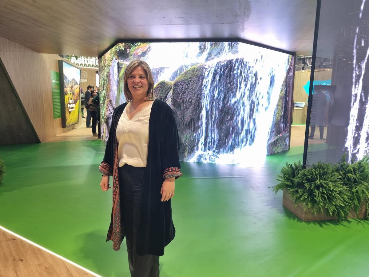 Gimena Llamedo, hoy en el stand de Asturias en Fitur