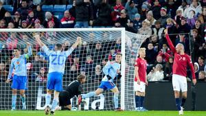 Gavi celebra su gol en el Noruega-España de la Eurocopa 2024