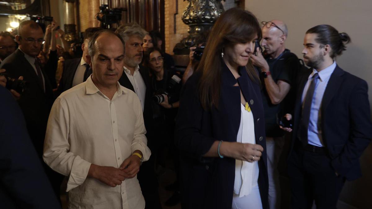 Primeras imágenes de Laura Borràs tras ser suspendida como presidenta del Parlament