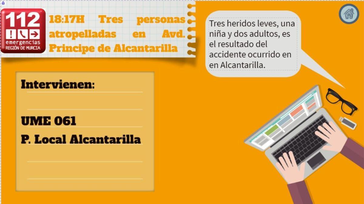 Heridas tres personas, entre ellas una niña, al ser atropelladas en Alcantarilla