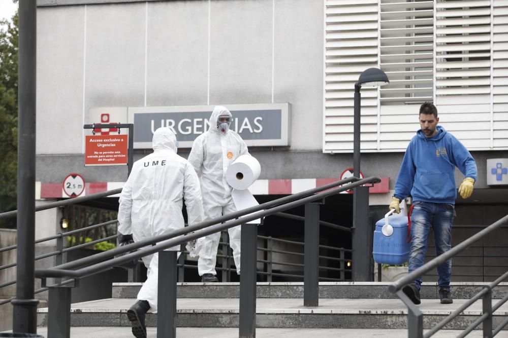 Coronavirus en Asturias: La UME, en Gijón