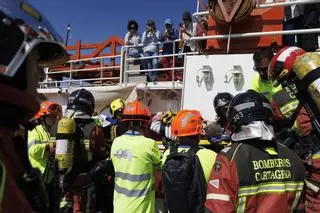 El simulacro de rescate de un megacrucero en Cartagena, en imágenes