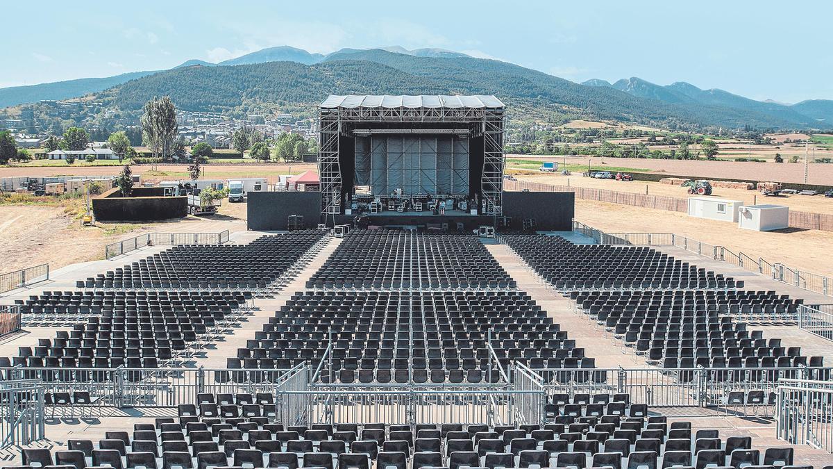 Aspecte de l&#039;escenari que s&#039;ha muntat a la vall d&#039;Alp