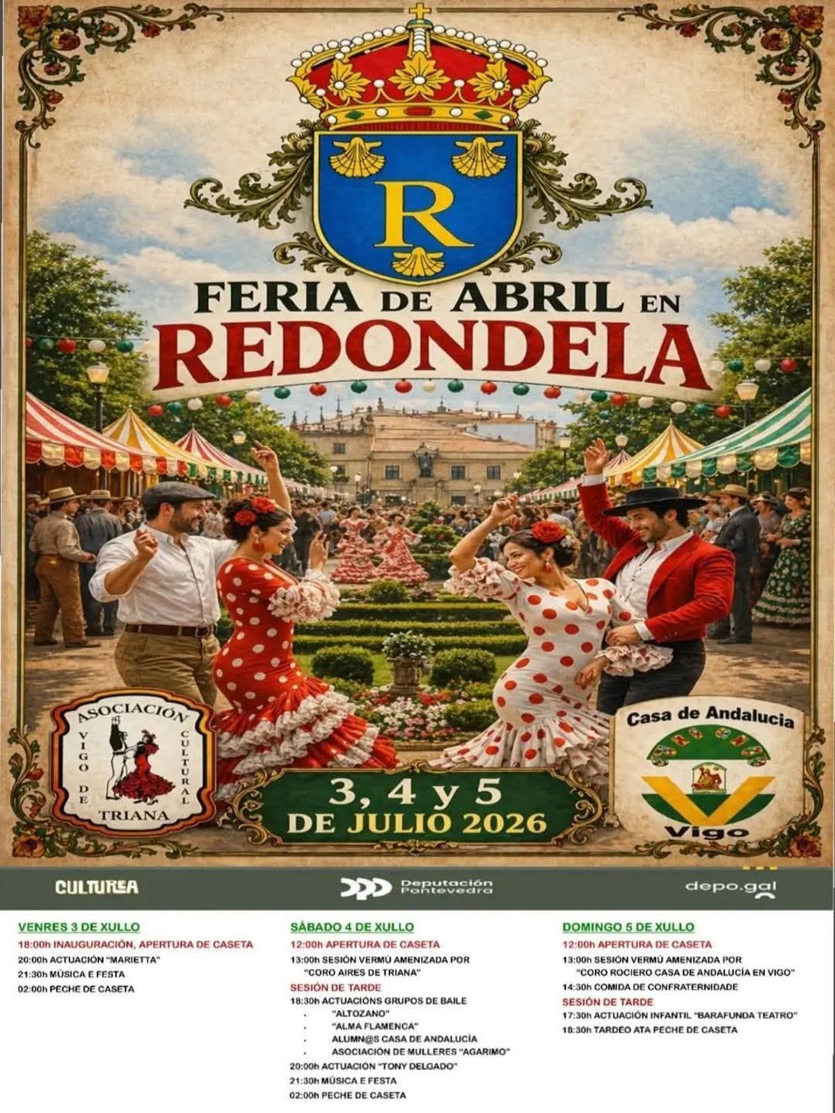 Cartel de la Feria de Abril de Redondela.