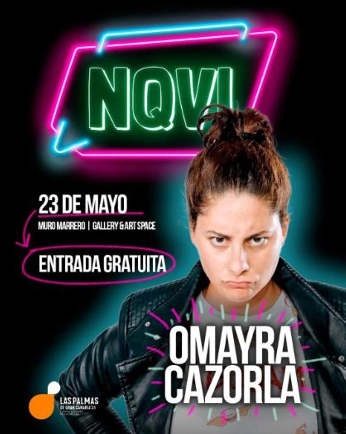 Cartel del show de Omayra Cazorla de este sábado.