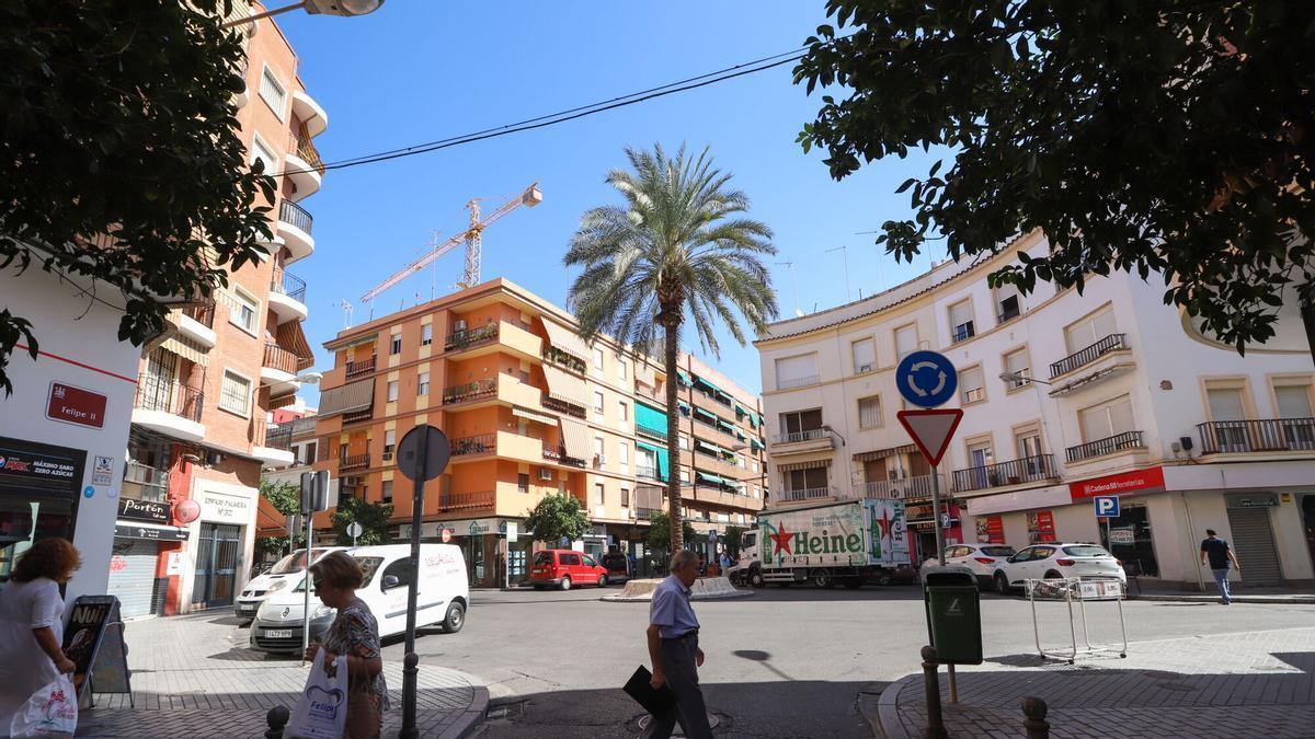 Vista genérica del barrio de Ciudad Jardín.