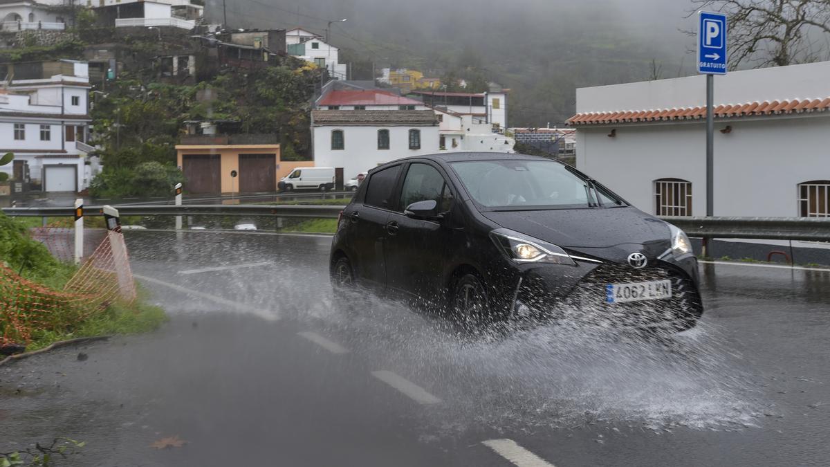 Episodio de lluvias durante la borrasca Filomena en las medianías de Gran Canaria