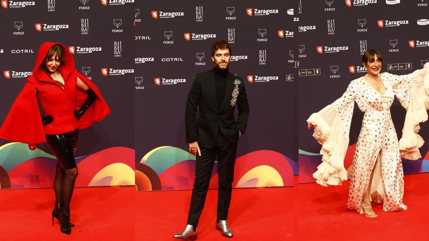 Yolanda Ramos, Alfonso Basave y Candela Peña en la alfombra roja de los Premios Feroz 2022.