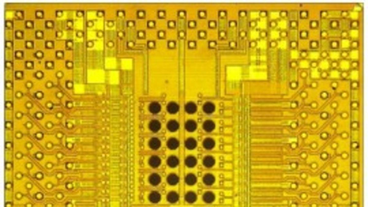 Photomicrograph of IBM Holey Optochip