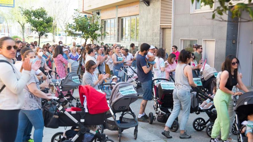 La protesta de los padres desplegada el martes pasado.