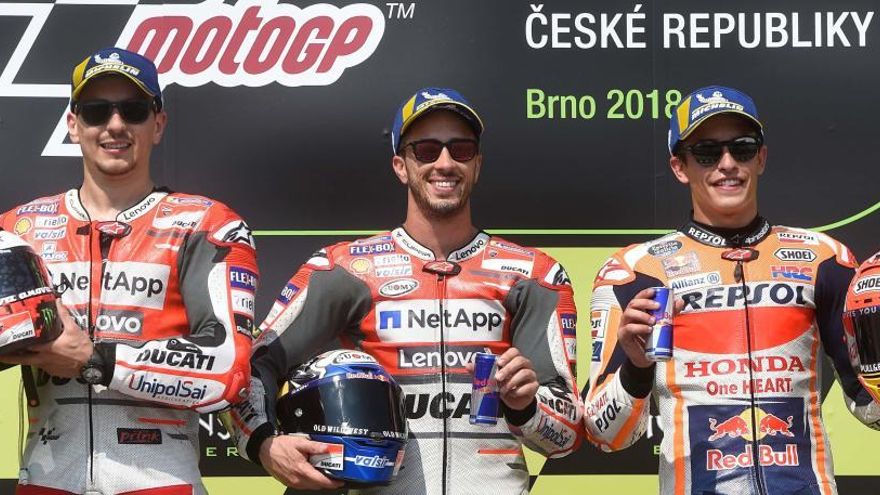 Márquez quedó tercero en Brno, por detrás de las Ducati.