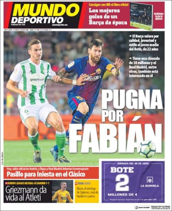 Portadas deportivas del viernes 27 de abril