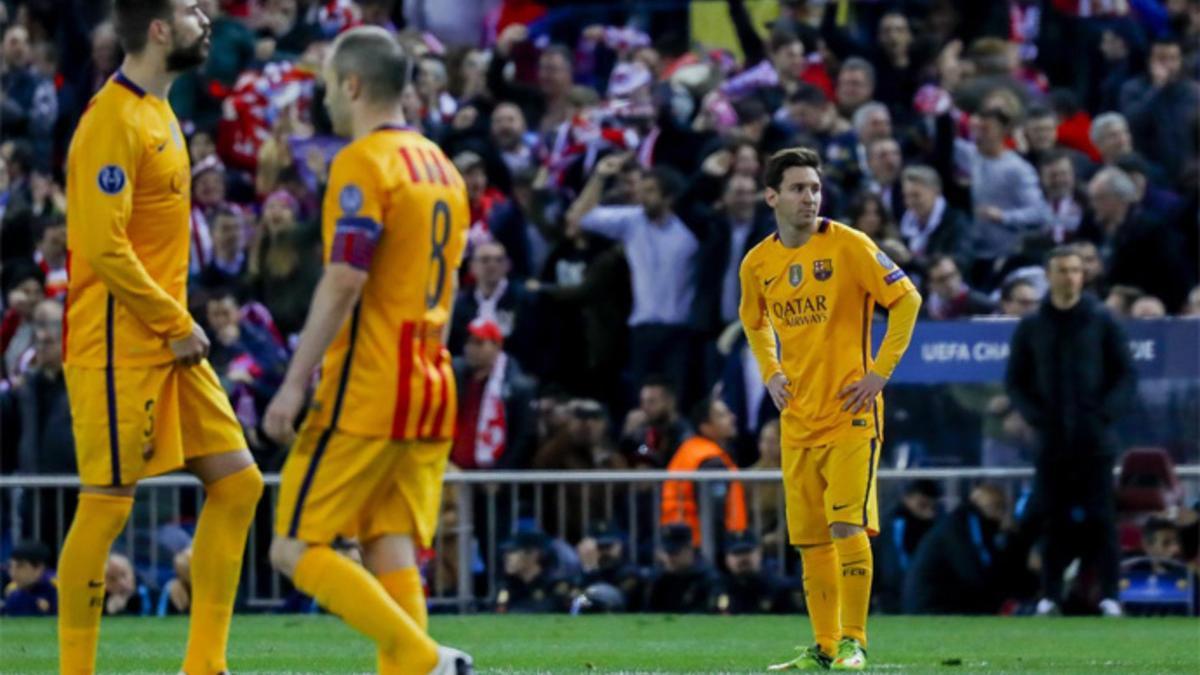 Messi, Iniesta y Pique, en el Calderón