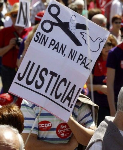 Manifestaciones en varias ciudades españolas en el Día del Trabajo.