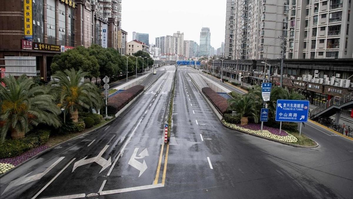 Calles desiertas de Shangai