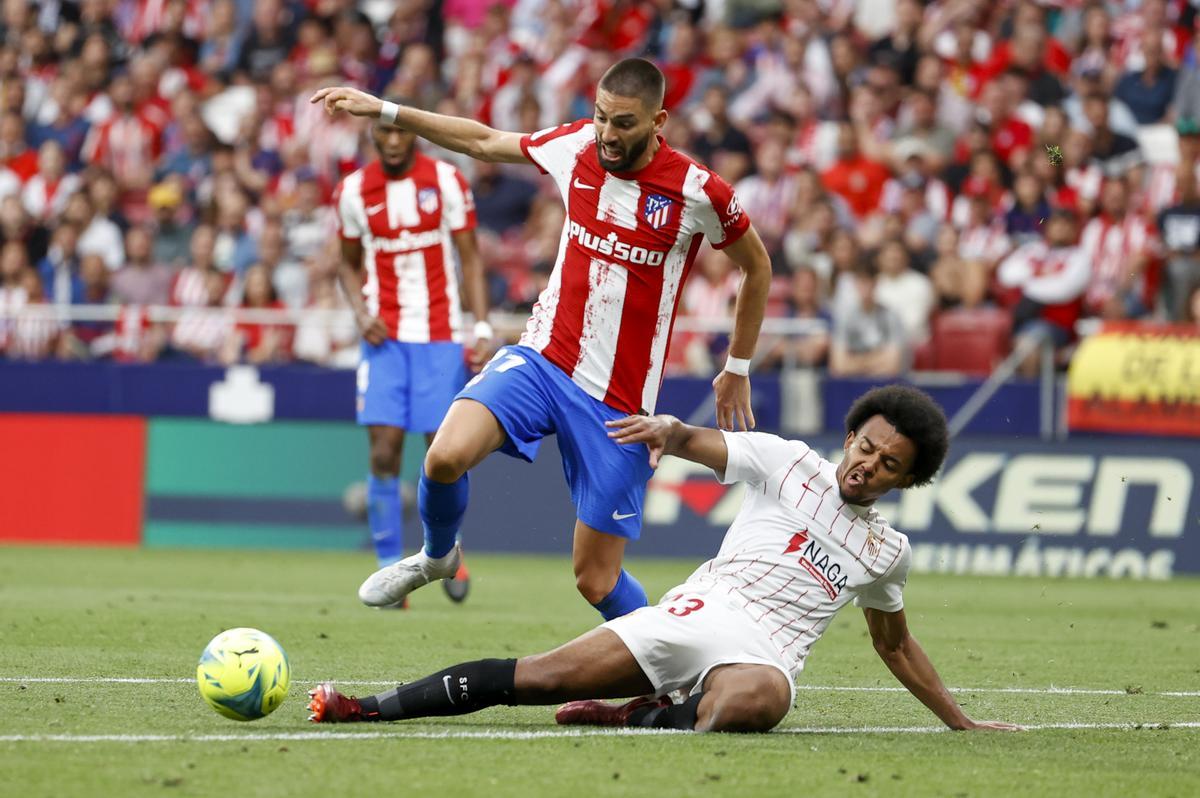 Carrasco en un partido contra el Sevilla