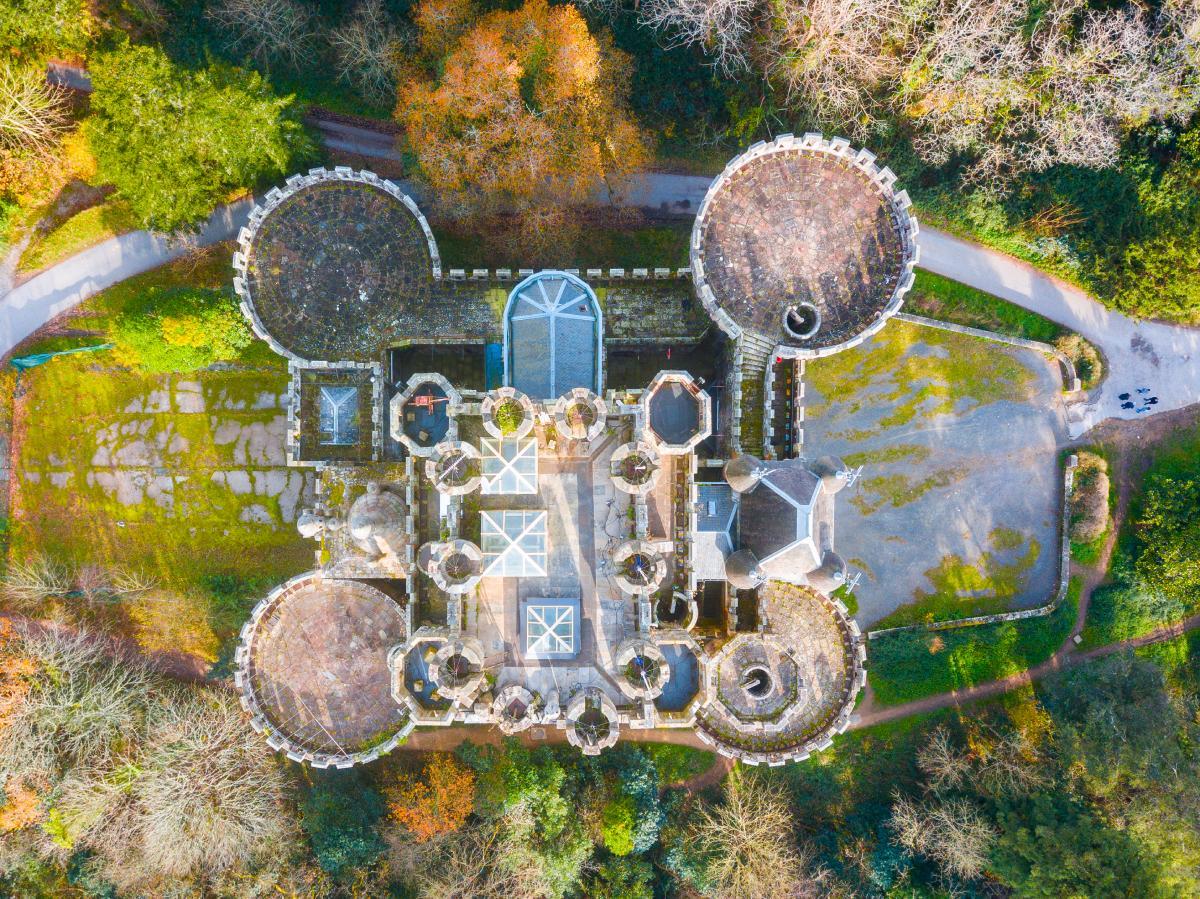 El Castillo de Butrón desde una vista aérea (Vizcaya)