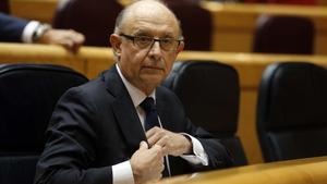 Cristóbal Montoro, durant la sessió de control al Govern al Senat, el passat 13 de maig.