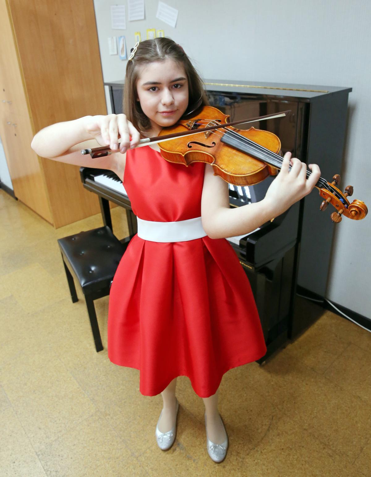 La joven violinista madrileña.