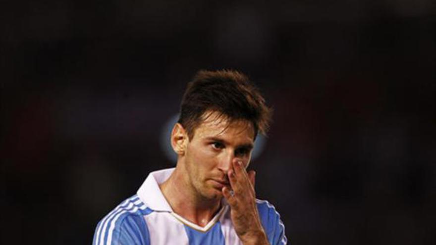 Messi, con la camiseta de Argentina.