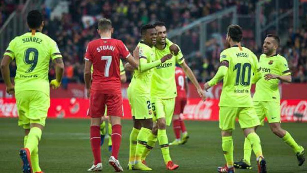 Semedo marcó contra el Girona uno de sus pocos goles en el Barça