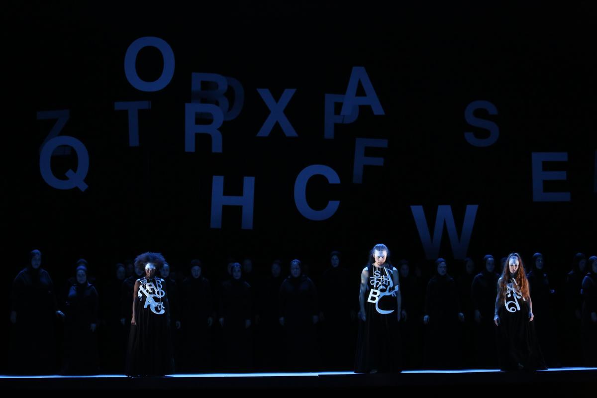 Montaje de Macbeth de  Jaume Plensa en el Liceu