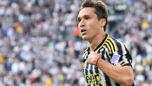 Chiesa celebra un gol con la Juventus