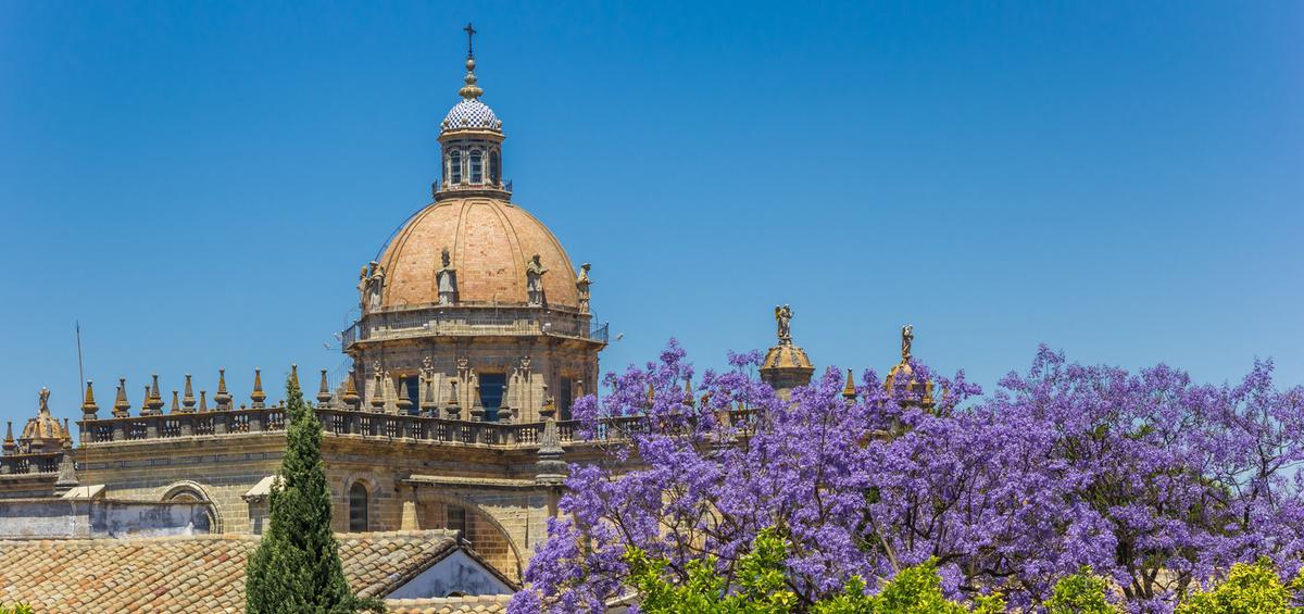 Panorama de la histórica catedral de Jerez de la Frontera