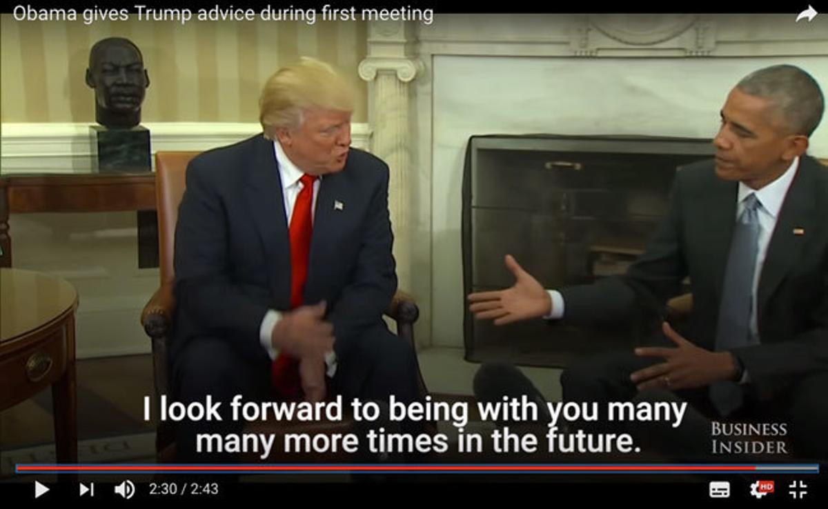 Trump deja su prepotencia a un lado en su visita a Obama