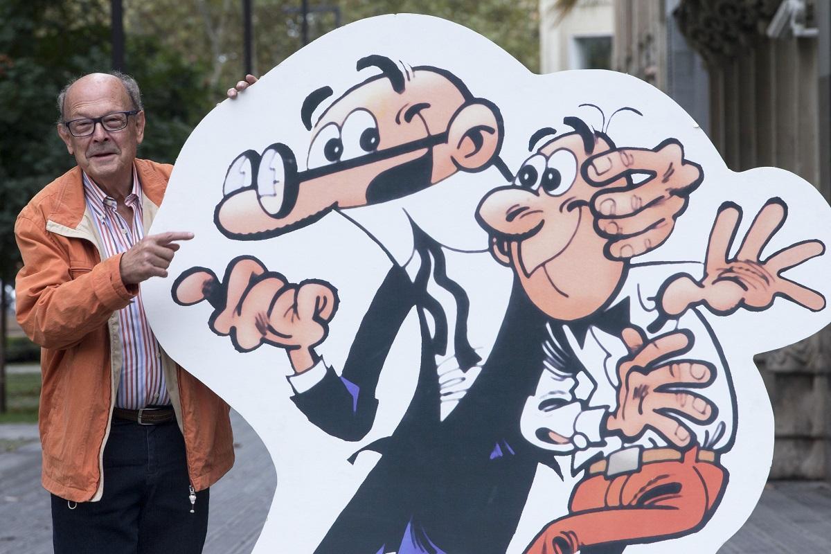 Francisco Ibáñez, con sus famosísimos personajes de tebeo Mortadelo y Filemón.