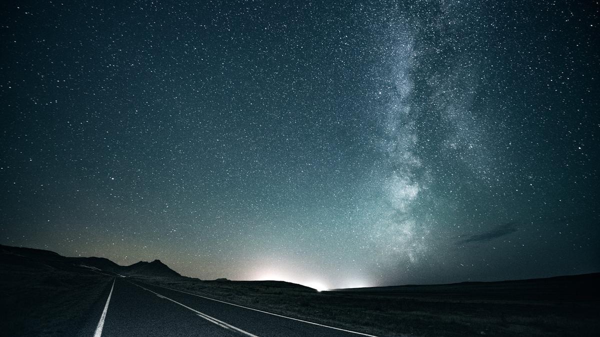 Cielo estrellado, conjuncion Jupiter y Saturno