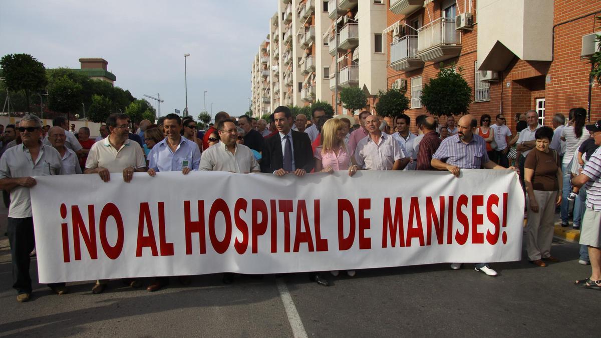 Manifestación contra el hospital de Manises