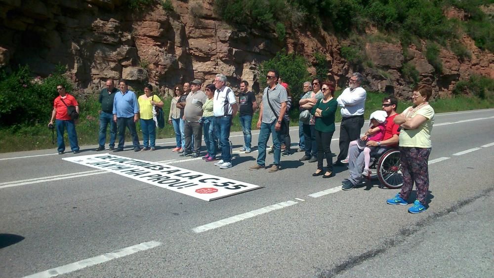 Protesta per la mort d'un camioner a la C-55