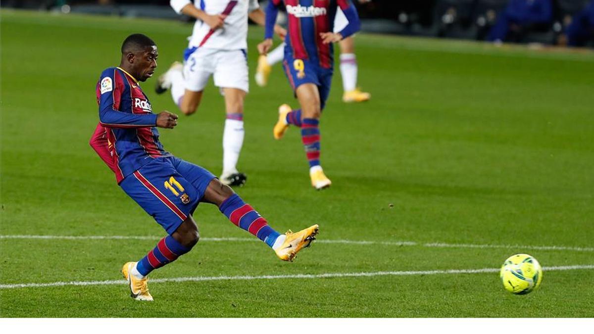 Dembélé reapareció ante el Eibar y marcó el gol del empate