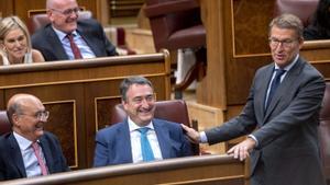 Alberto Núñez Feijóo en una imagen del debate de su investidura fallida el pasado mes de septiembre en el Congreso.