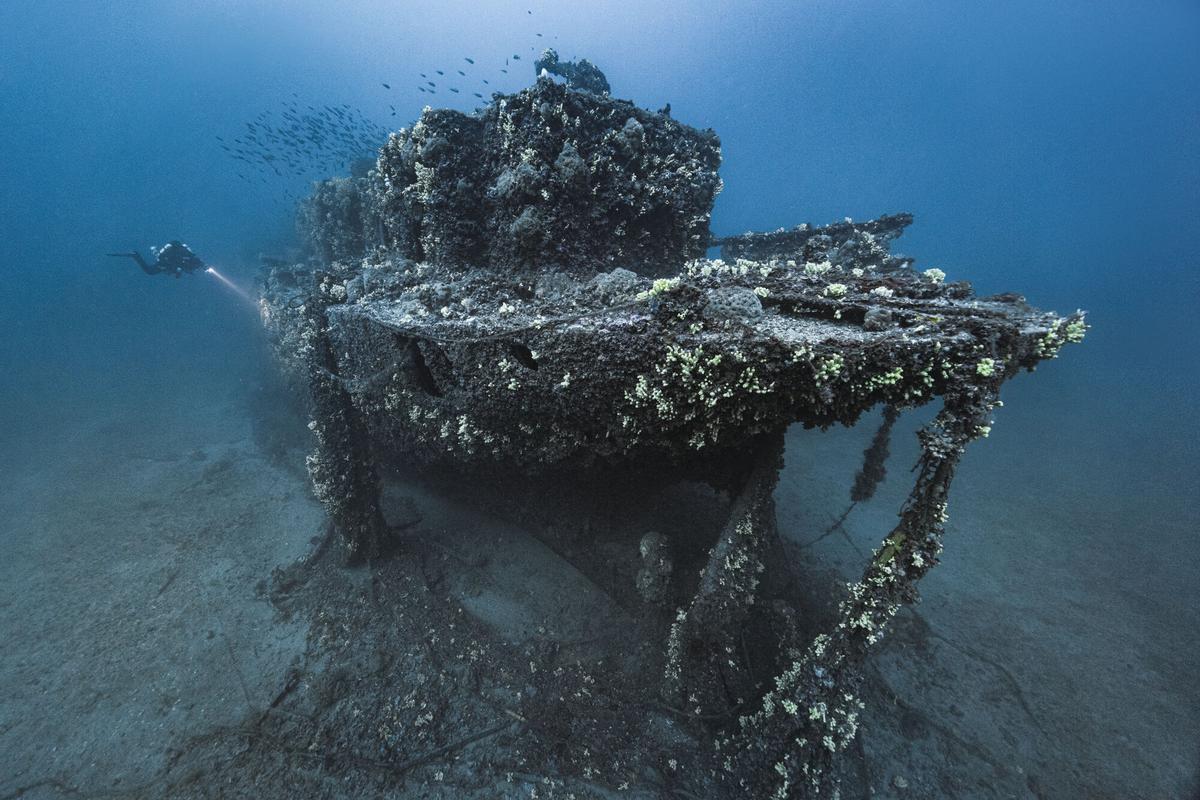 Imagen del nuevo museo subacuático que permite las inmersiones a decenas de barcos hundidos durante la batalla de Gallipoli, Turquía.