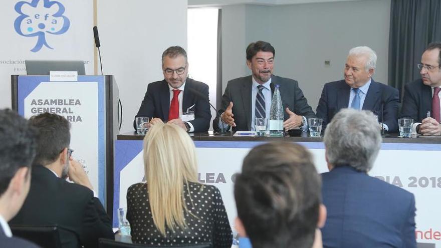 Un momento de la asamblea de Aefa, en la que intervino el alcalde de Alicante, Luis Barcala